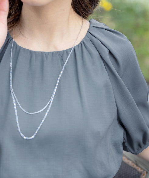 【アウトレット】麻調ギャザーフレアワンピース