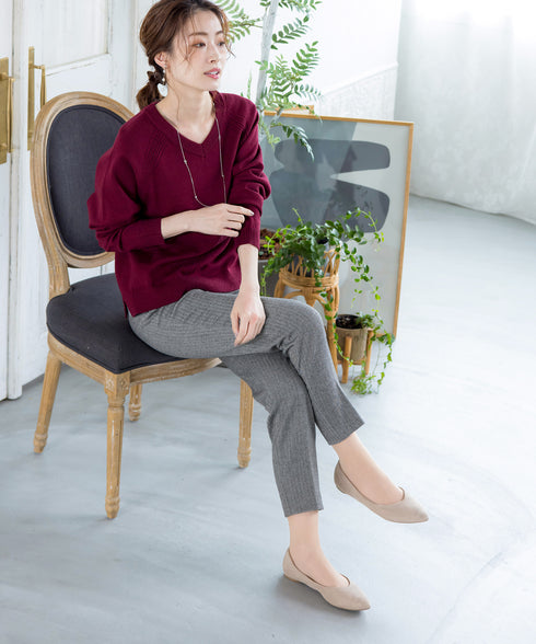 【安田美沙子さん着用】T/R両面起毛ストレッチパンツ