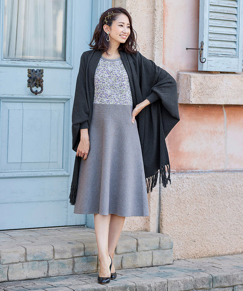 【アウトレット】羽織るだけでお洒落度UPのストール風カーディガン