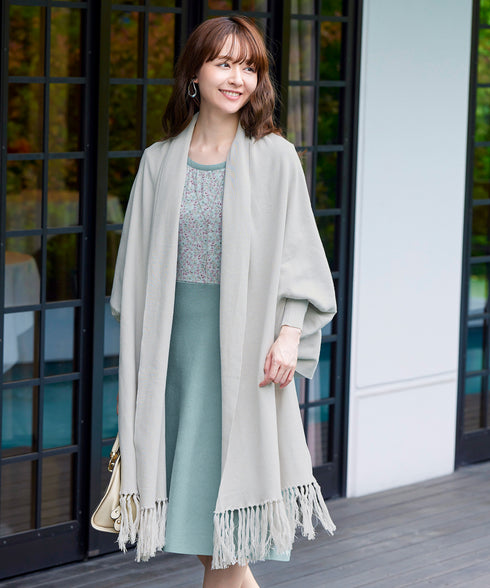 【アウトレット】羽織るだけでお洒落度UPのストール風カーディガン