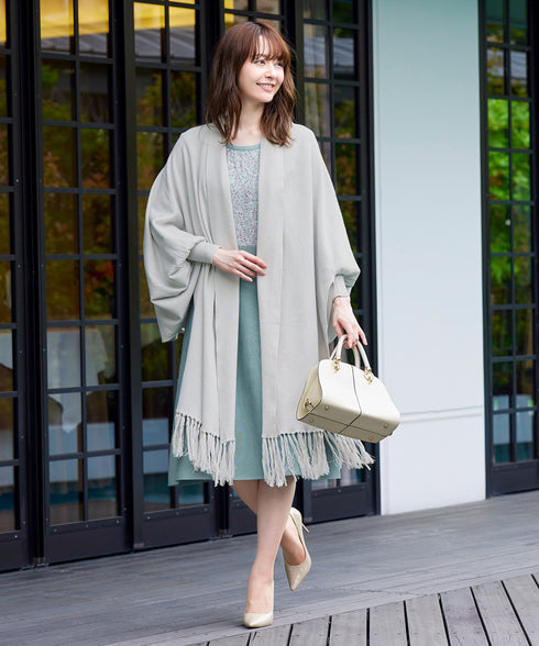 【アウトレット】羽織るだけでお洒落度UPのストール風カーディガン