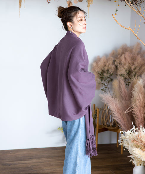 【アウトレット】羽織るだけでお洒落度UPのストール風カーディガン