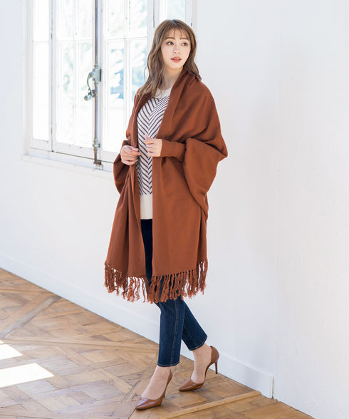 【アウトレット】羽織るだけでお洒落度UPのストール風カーディガン