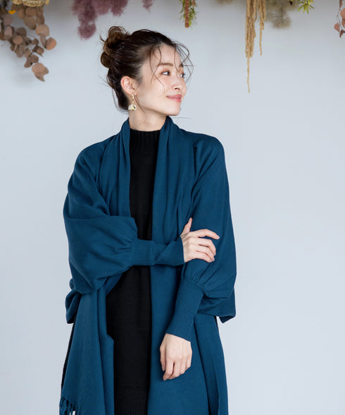 【アウトレット】羽織るだけでお洒落度UPのストール風カーディガン