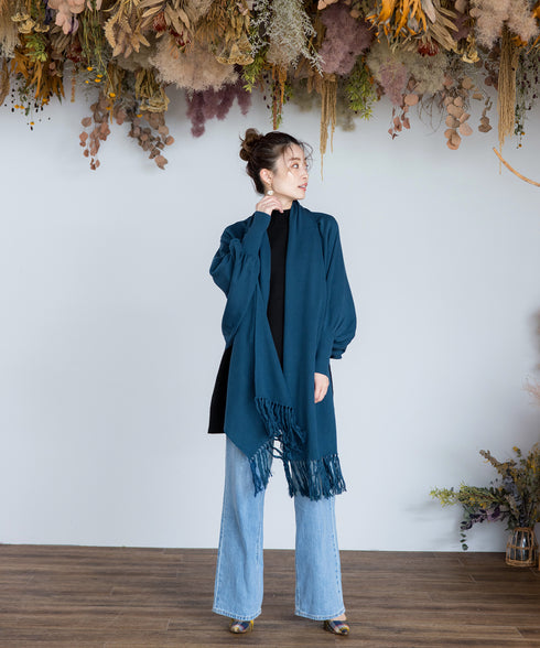 【アウトレット】羽織るだけでお洒落度UPのストール風カーディガン