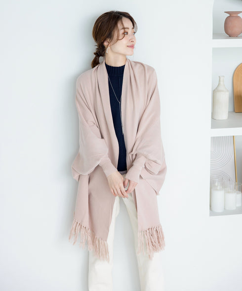 【アウトレット】羽織るだけでお洒落度UPのストール風カーディガン