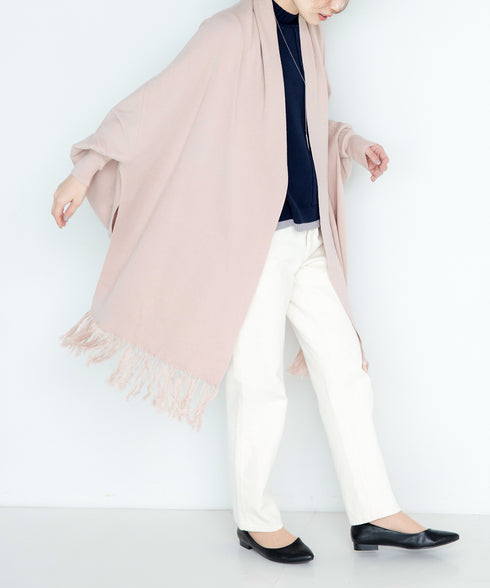 【アウトレット】羽織るだけでお洒落度UPのストール風カーディガン