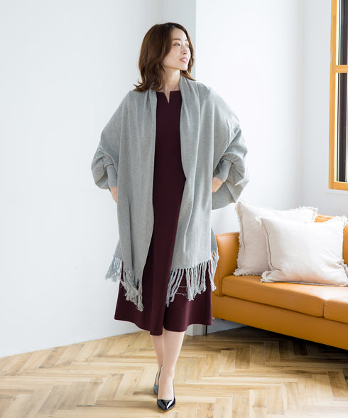 【アウトレット】羽織るだけでお洒落度UPのストール風カーディガン