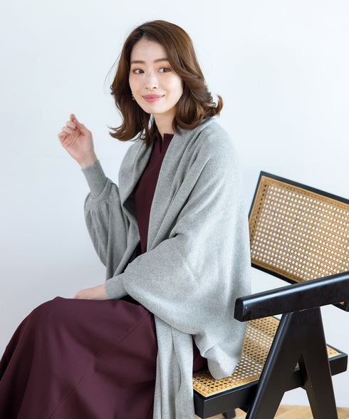【アウトレット】羽織るだけでお洒落度UPのストール風カーディガン