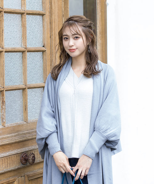 【アウトレット】羽織るだけでお洒落度UPのストール風カーディガン