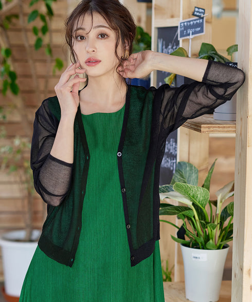 【新色追加】シアーショートカーディガン