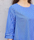 【アウトレット】リボンスリーブストライプチュニックブラウス