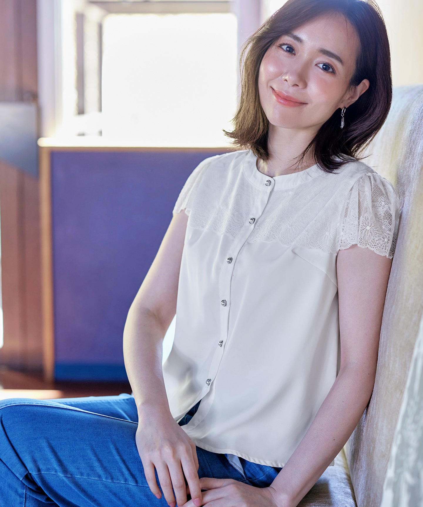 エムダブリュー MW TRIACETATE FRENCH SLEEVE BLOUSE ブラウス フレンチスリーブ 38 ダークネイビー /DF ■OS レディース エムダブリュー MW TRIACETATE FRENCH SLEEVE BLOUSE ブラウス