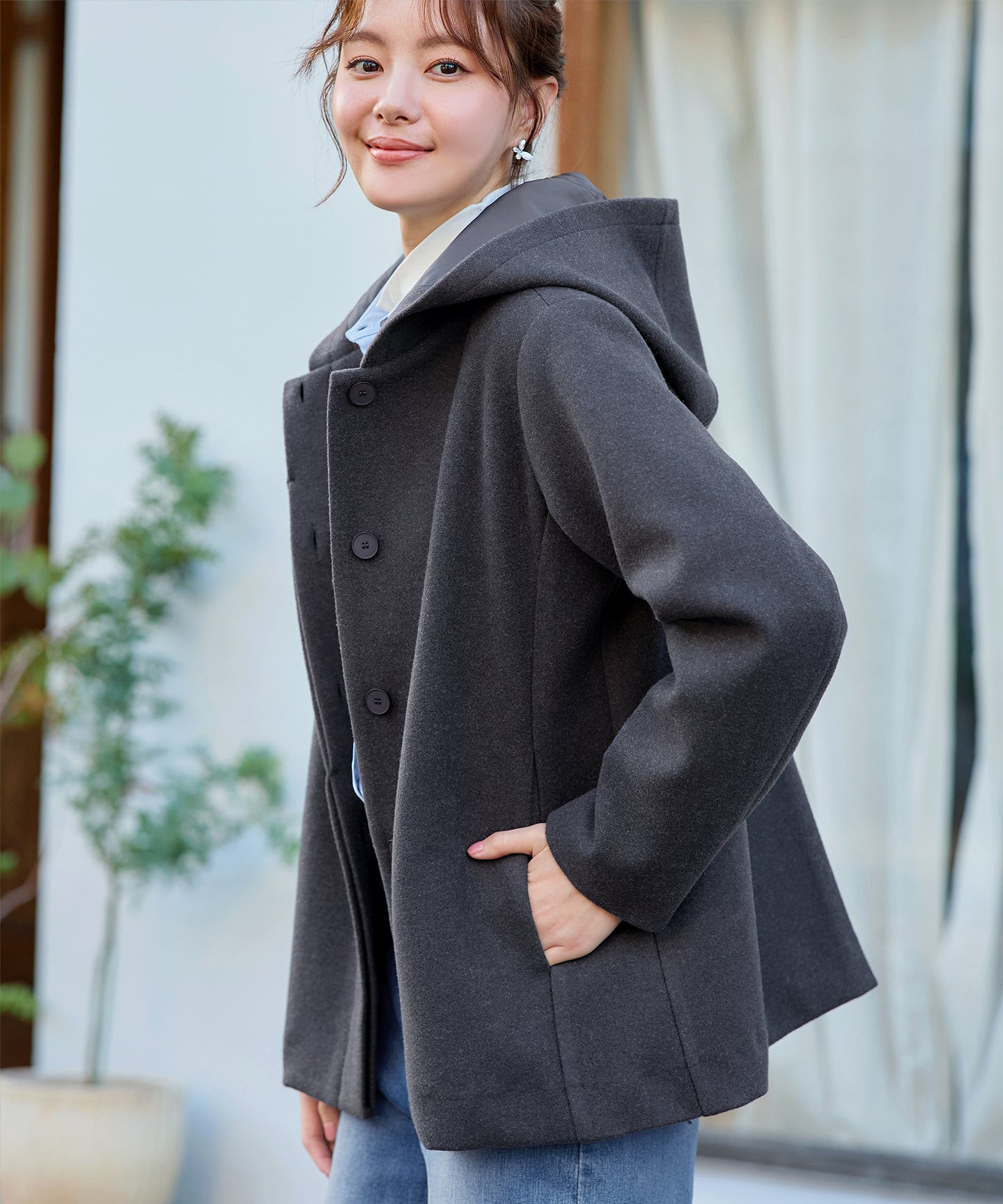 フーデットショートコート – Tiaclasse