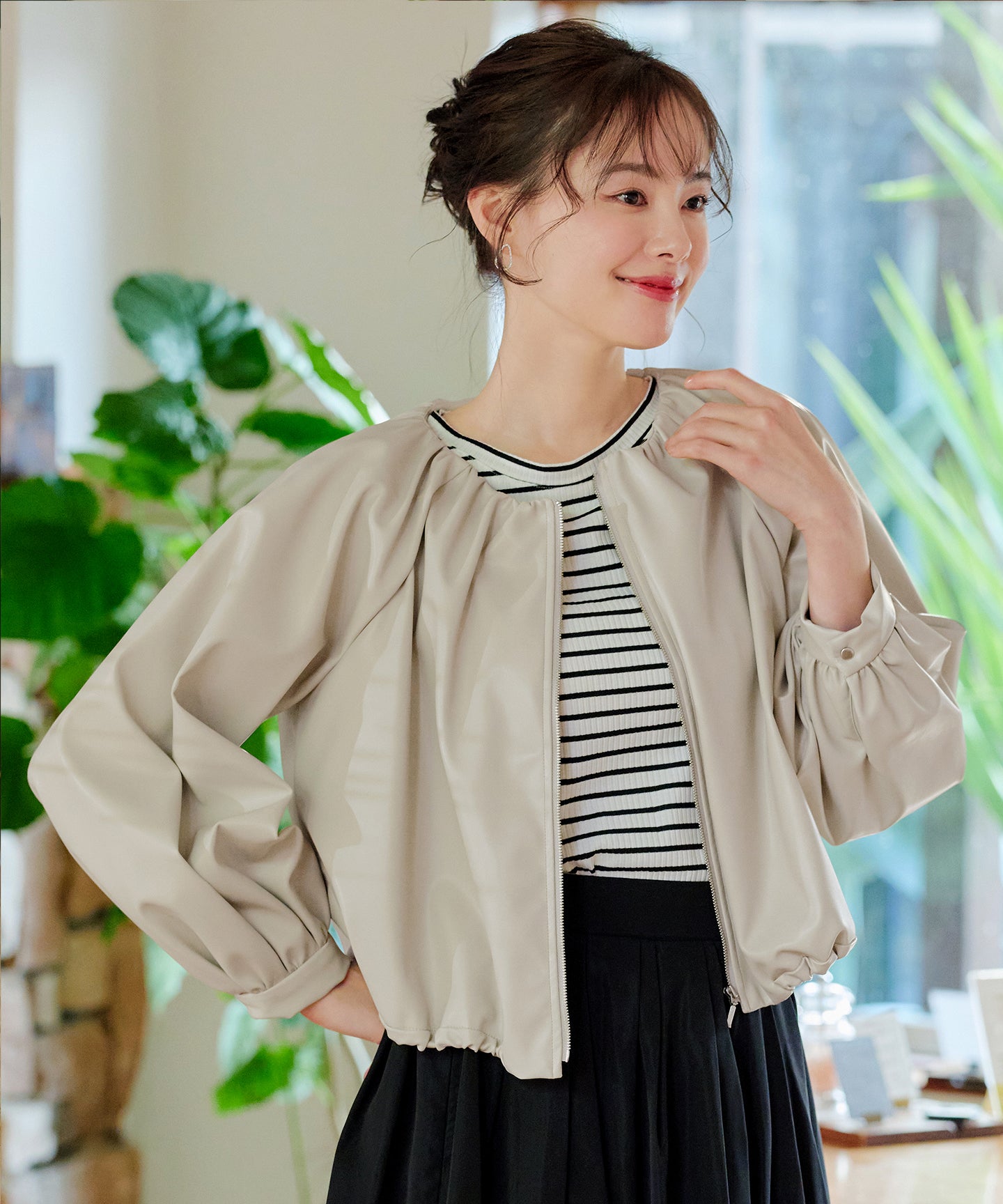 【タグ付き新品未使用】 ティアクラッセ スプリングコート ベージュ XXL レディース 春 コート/40代50代からのファッション通販 DoCLASSE