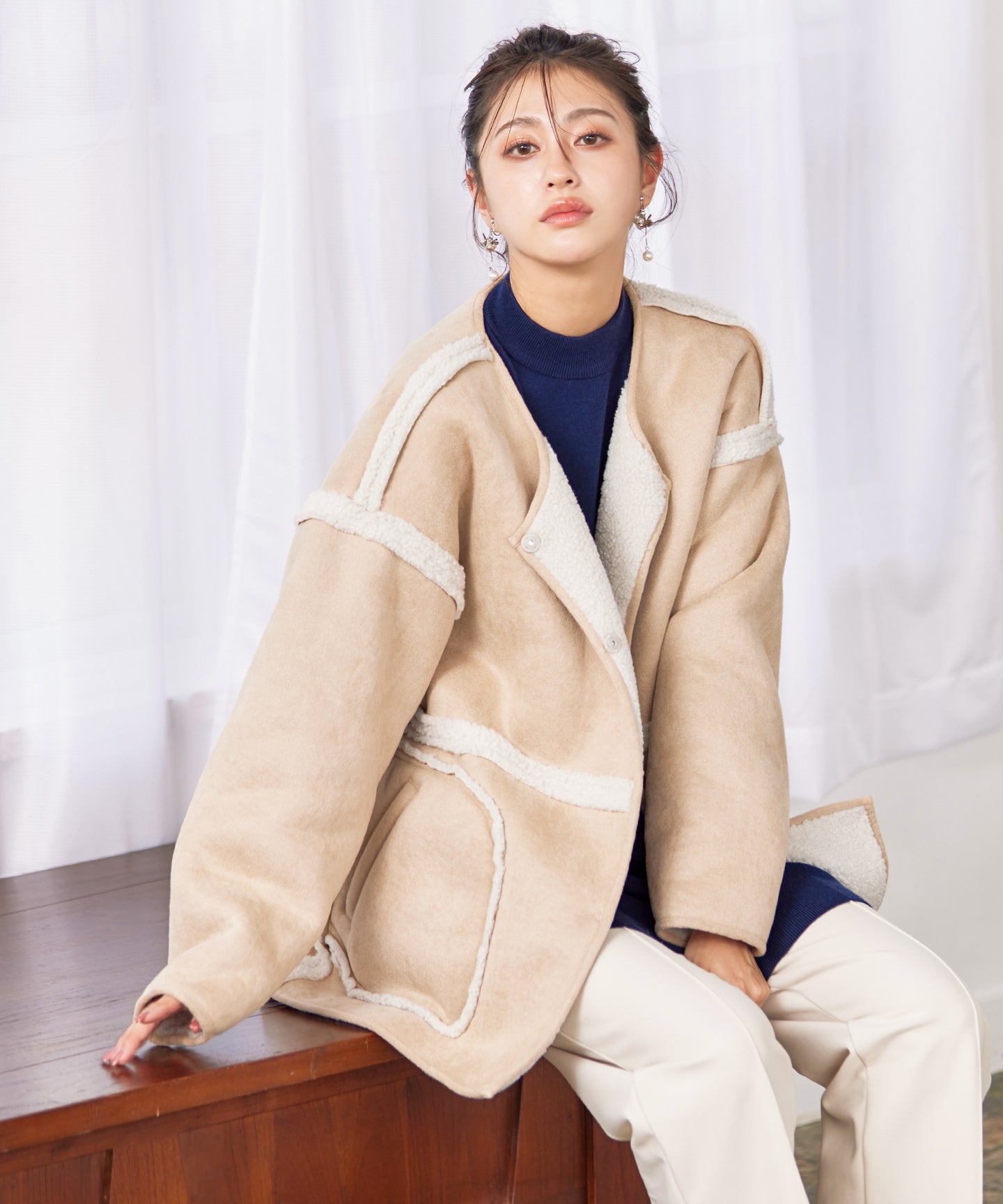 アウトレット】2wayリバーシブルボアショートブルゾン – Tiaclasse