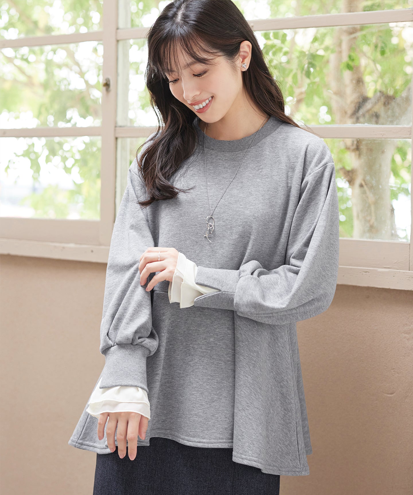 吸水発熱】袖口ドッキングカットソープルオーバー – Tiaclasse