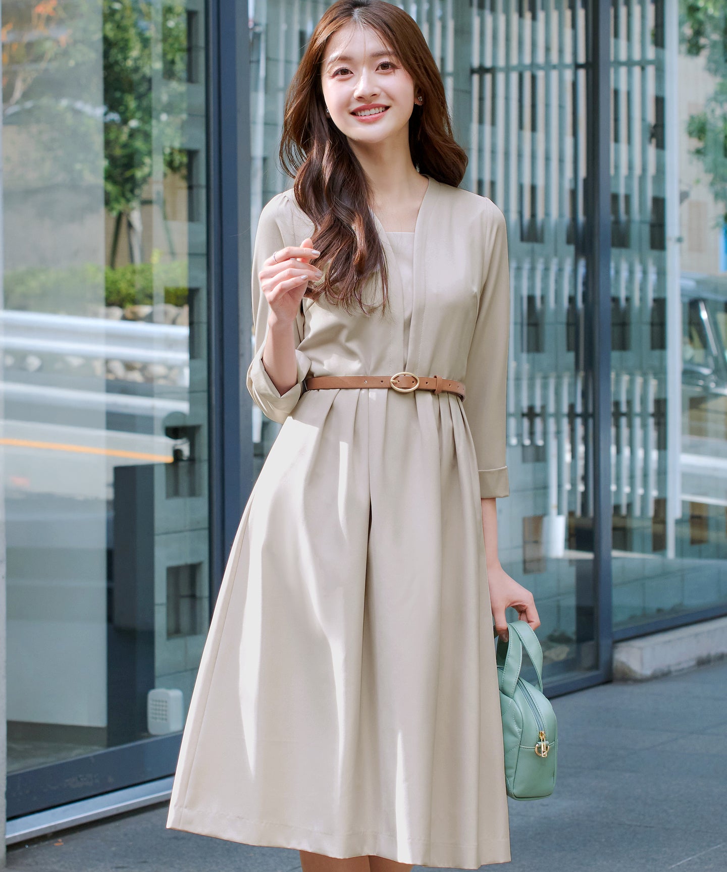 ダブルクロス】 ナローVネックワンピース – Tiaclasse